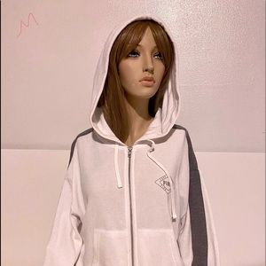 White zip up hoodie VS PINK